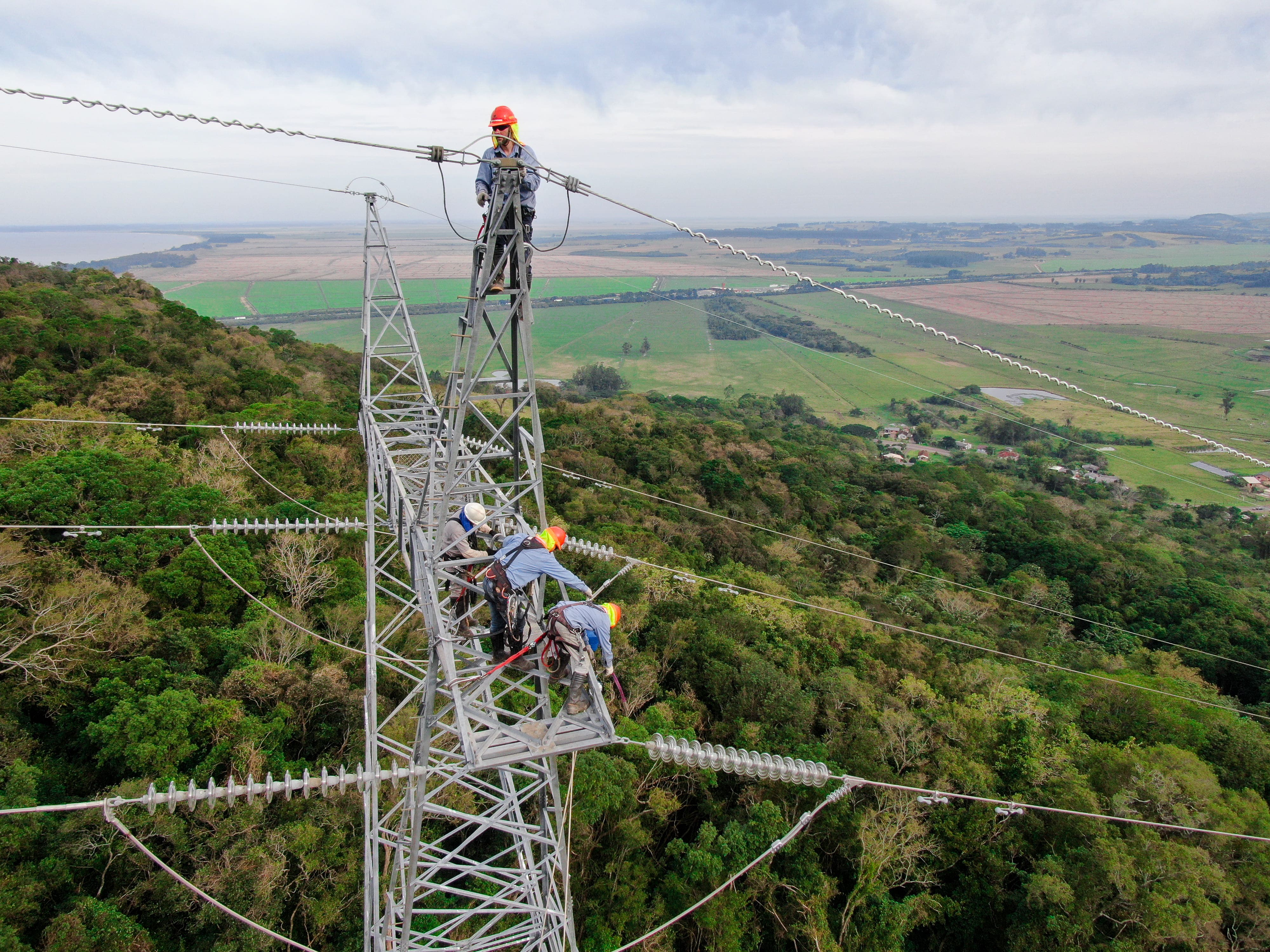 Workers in a energy tower