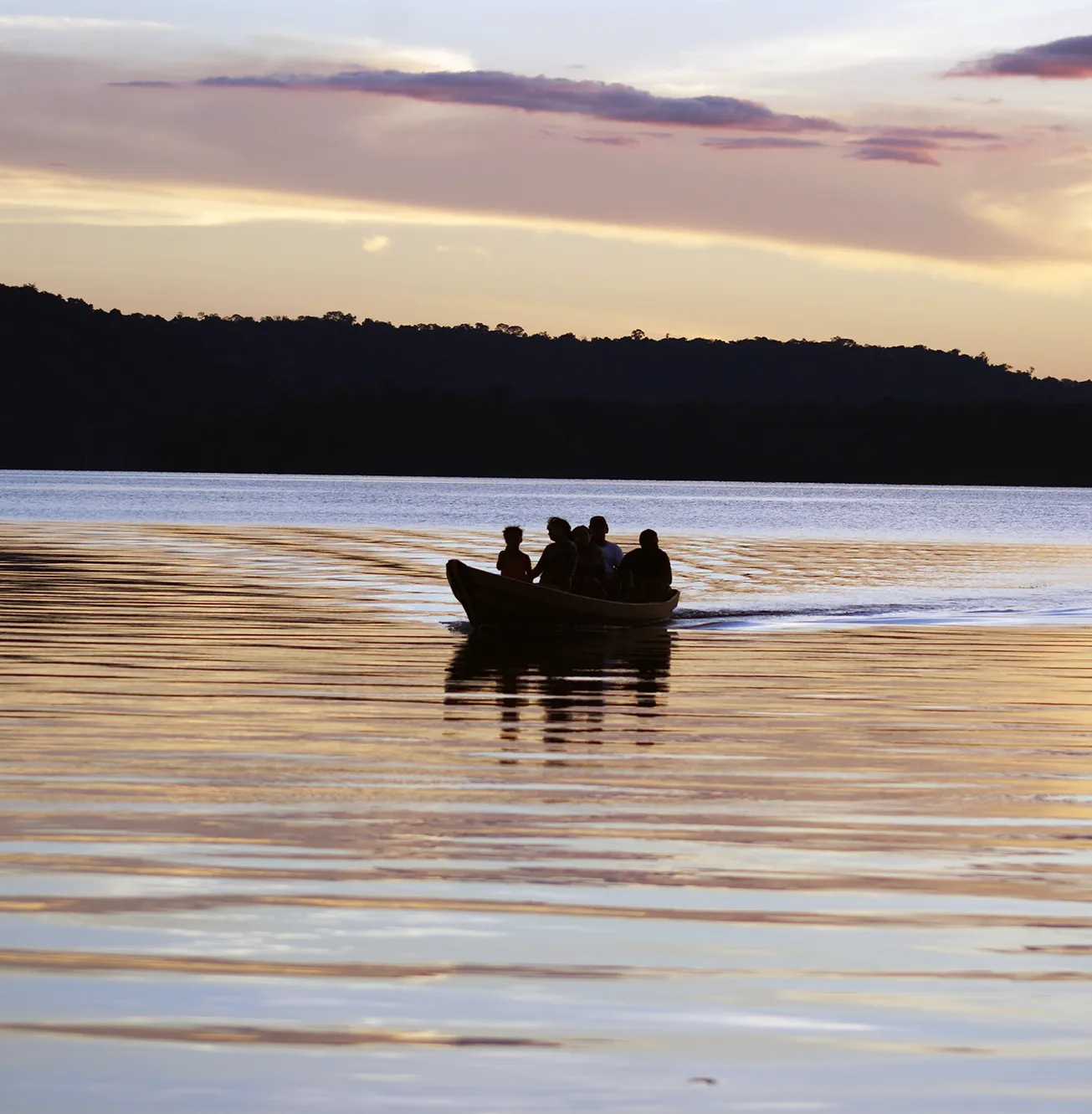 Boat sailing on the rivers of the Amazon