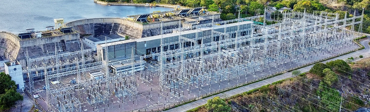 Imagem de uma estação de distribuição de energia