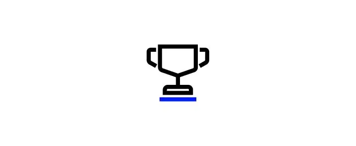 Ícone de um troféu com base azul