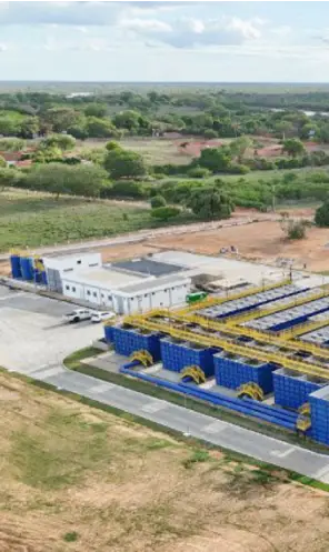 Imagem área de obra de adutora na Bahia