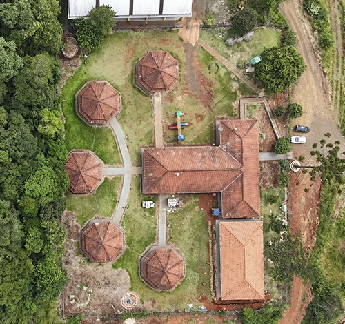 aerial view of an Indigenous village